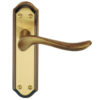 Lytham Door Handles On Backplate, Florentine Bronze (Sold In Pairs)