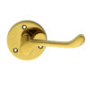 Victorian Scroll Traditional Door Handles On Round Rose, Polished Brass (Sold In Pairs)