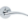 Wing Door Handles On Round Rose, Polished Chrome (Sold In Pairs)