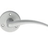 Wing Door Handles On Round Rose, Satin Chrome (Sold In Pairs)