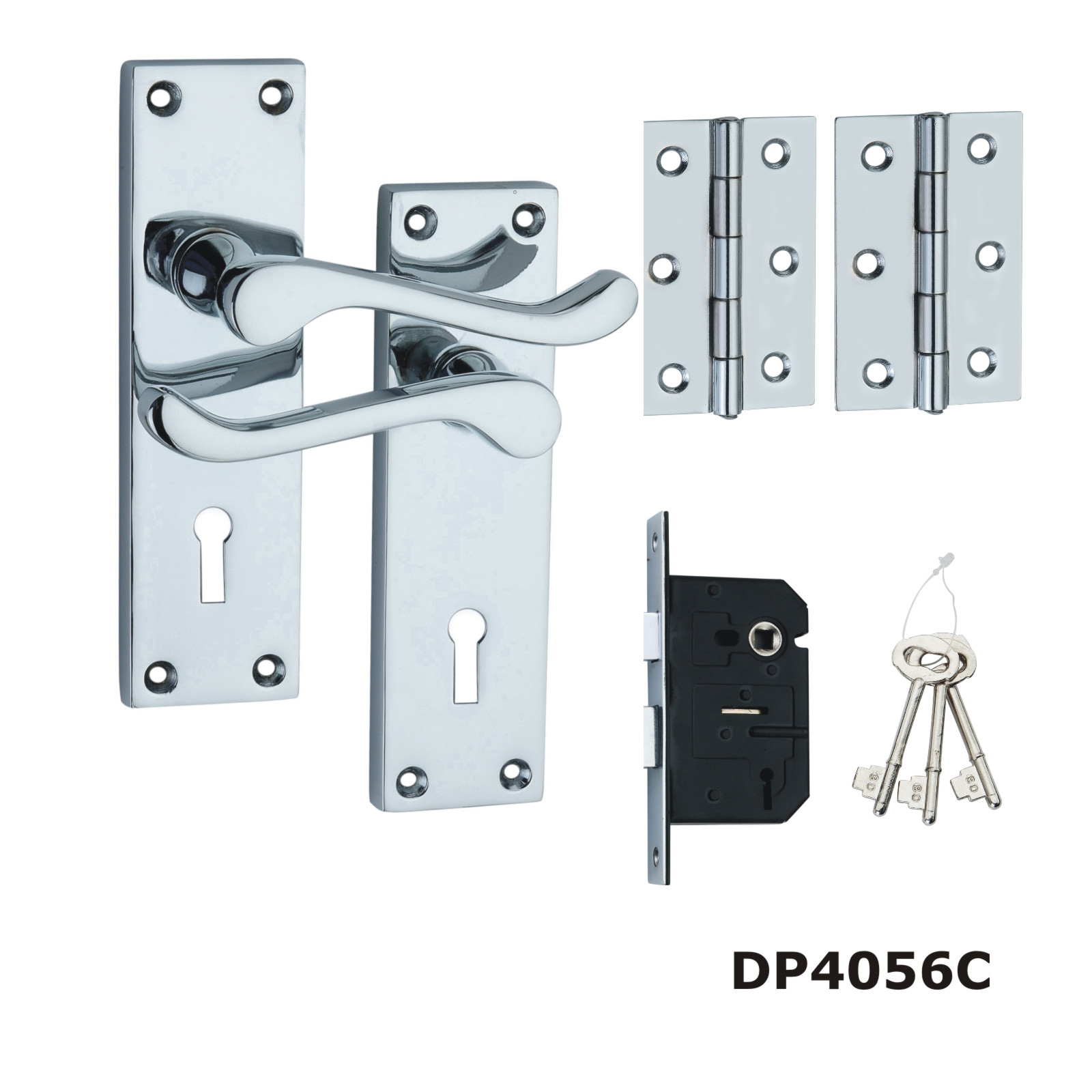 Lever On Back Plate Lock Set