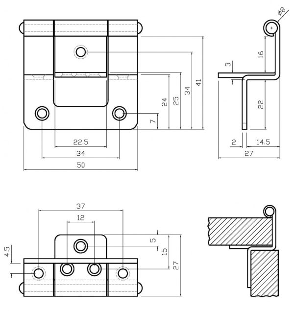 Double Cranked Hinge