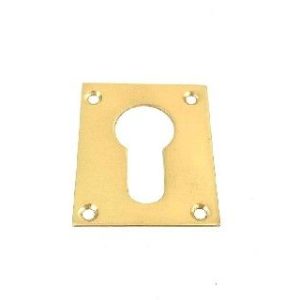 Square Euro Escutcheon - 50mm - Polished Brass