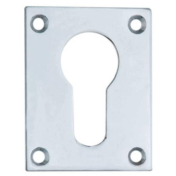 Square Euro Escutcheon - 50mm - Satin Chrome Polished