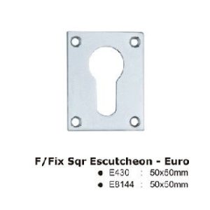 F/Fix Square Euro Escutcheon - 50mm - Polished Chrome