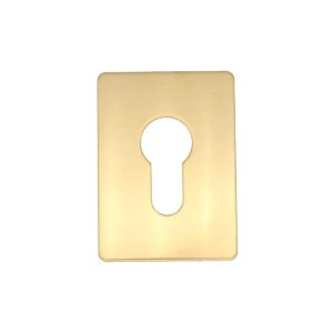 Square Euro Escutcheon - 50mm - Polished Brass