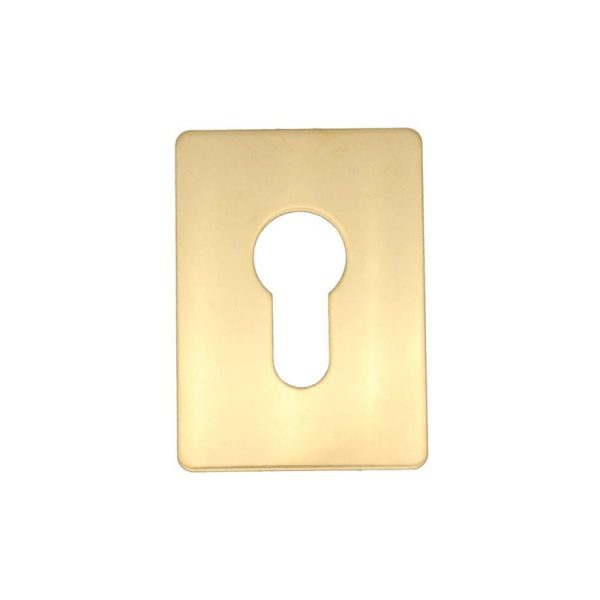 Square Euro Escutcheon - 50mm - Polished Brass