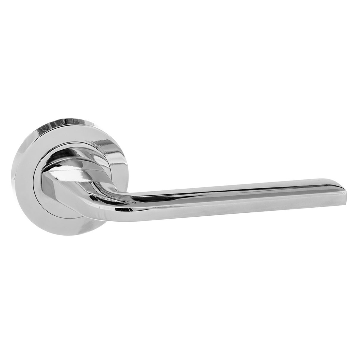 Eco Surf Aluminium Lever Door Handle on Round Rose - Polished Chrome