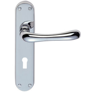 Manital Ibra Door Handles On Backplate, Polished Chrome (Sold In Pairs)