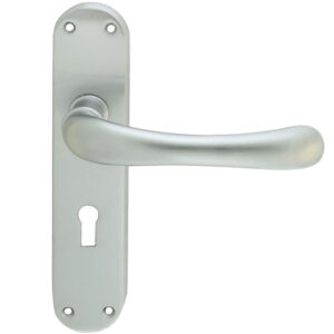 Manital Ibra Door Handles On Backplate, Satin Chrome (Sold In Pairs)