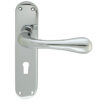 Manital Astro Door Handles On Backplate, Satin Chrome (Sold In Pairs)