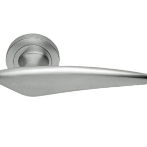 Manital Elis Door Handles On Round Rose, Satin Chrome (Sold In Pairs)