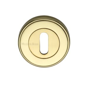 Heritage Brass Art Deco Style Standard Key Escutcheon, Polished Brass