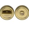 Heritage Brass Art Deco Style Round 53Mm Diameter Turn & Release, Antique Brass Finish