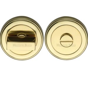 Heritage Brass Art Deco Style Round 53Mm Diameter Turn & Release, Polished Brass Finish