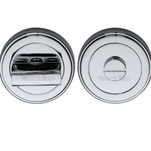 Heritage Brass Art Deco Style Round 53Mm Diameter Turn & Release, Polished Chrome Finish