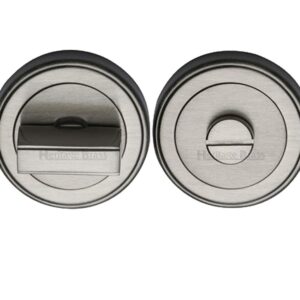 Heritage Brass Art Deco Style Round 53Mm Diameter Turn & Release, Satin Nickel Finish