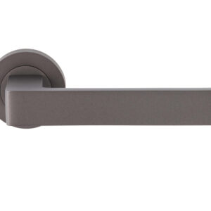 Sasso Door Handles On Round Rose, Matt Bronze (Sold In Pairs)