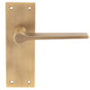 Velino Door Handles On Slim Backplate, Antique Brass (Sold In Pairs)