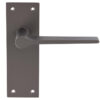 Velino Door Handles On Slim Backplate, Matt Bronze (Sold In Pairs)