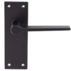 Velino Door Handles On Slim Backplate, Matt Black (Sold In Pairs)