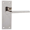 Velino Door Handles On Slim Backplate, Polished Nickel (Sold In Pairs)