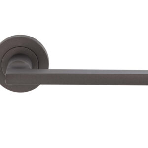 Trentino Door Handles On Round Rose, Matt Bronze (Sold In Pairs)