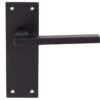 Trentino Door Handles On Slim Backplate, Matt Black (Sold In Pairs)