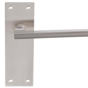 Trentino Door Handles On Slim Backplate, Satin Nickel (Sold In Pairs)