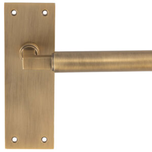 Amiata Door Handles On Slim Backplate, Antique Brass (Sold In Pairs)