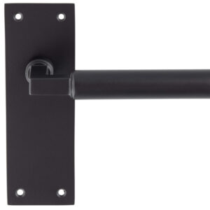 Amiata Door Handles On Slim Backplate, Matt Black (Sold In Pairs)