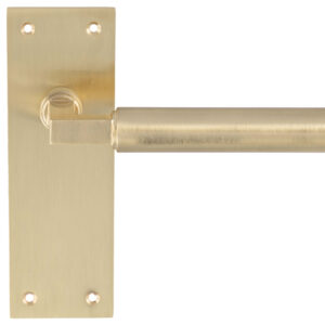 Amiata Door Handles On Slim Backplate, Satin Brass (Sold In Pairs)