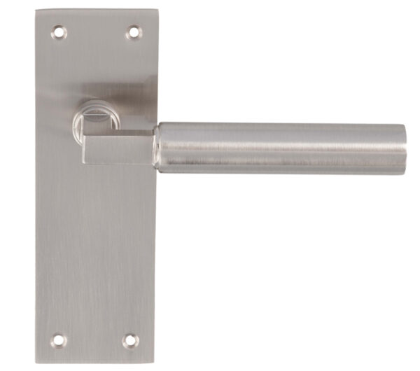 Amiata Door Handles On Slim Backplate, Satin Nickel (Sold In Pairs)