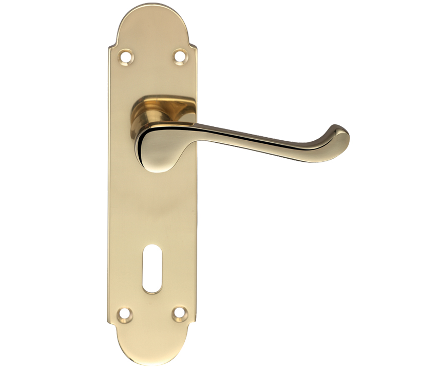 Zoo Hardware Fulton & Bray Oxford Door Handles On Backplate, Polished Brass (Sold In Pairs)