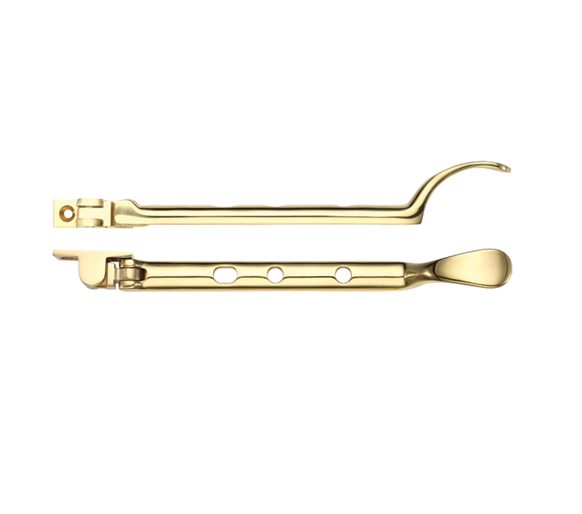 Zoo Hardware Fulton & Bray Spoon End Casement Stay (8", 10" Or 12"), Polished Brass