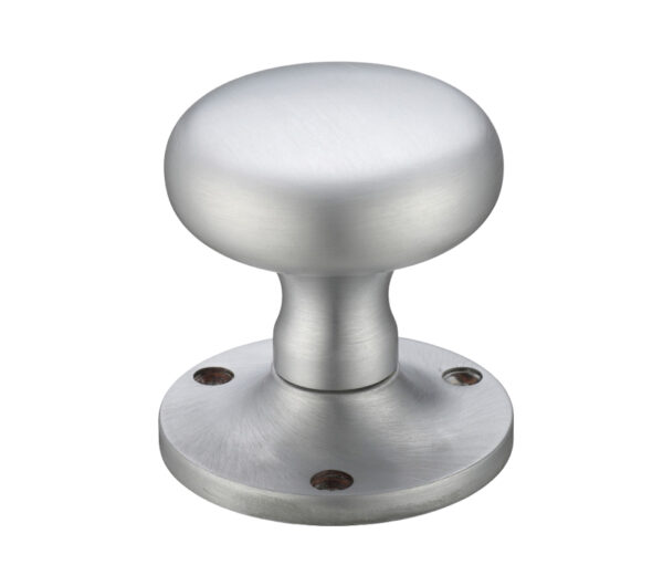 Zoo Hardware Fulton & Bray Mushroom Mortice Door Knobs, Satin Chrome - (Sold In Pairs)