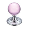 Zoo Hardware Fulton & Bray Pink Glass Ball Mortice Door Knobs, Polished Chrome - (Sold In Pairs)