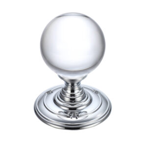 Zoo Hardware Fulton & Bray Clear Glass Ball Mortice Door Knobs, Polished Chrome (Sold In Pairs)