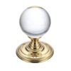 Zoo Hardware Fulton & Bray Clear Glass Ball Mortice Door Knobs, Polished Brass (Sold In Pairs)