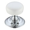 Zoo Hardware Fulton & Bray Plain White Porcelain Door Knobs, Polished Chrome - (Sold In Pairs)