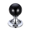 Zoo Hardware Fulton & Bray Black Glass Ball Mortice Door Knobs, Polished Chrome - (Sold In Pairs)