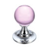 Zoo Hardware Fulton & Bray Pink Glass Ball Mortice Door Knobs, Polished Chrome - (Sold In Pairs)