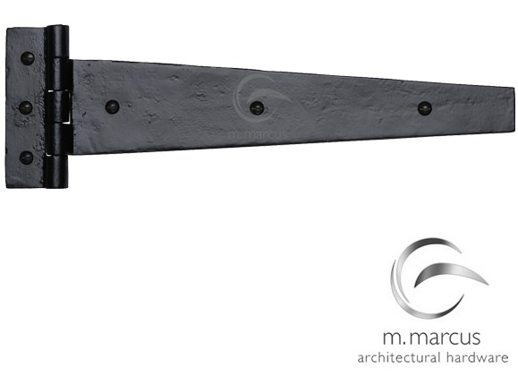 M Marcus Strap Hinge (12", 15" Or 18"), Smooth Black Iron