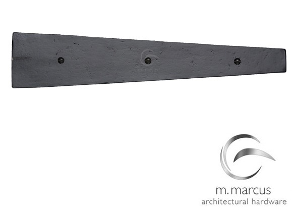 M Marcus Dummy Strap Hinge (12" Or 15.75"), Smooth Black Iron