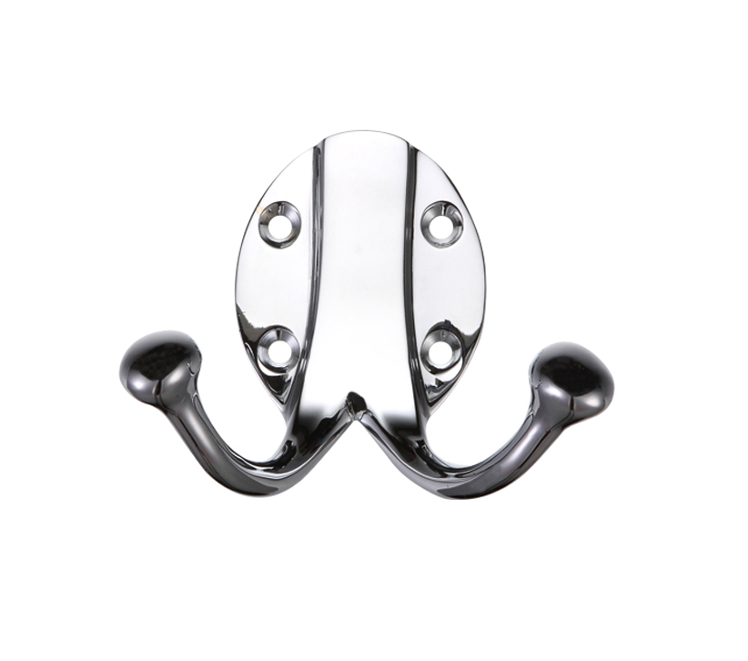 Zoo Hardware Fulton & Bray Double Robe Hook, Polished Chrome