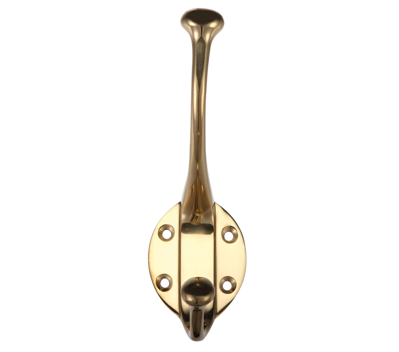 Zoo Hardware Fulton & Bray Hat & Coat Hook, Polished Brass - Fb72