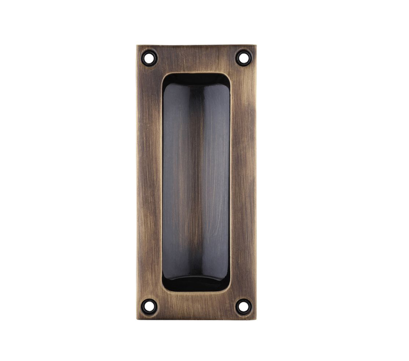 Zoo Hardware Fulton & Bray Rectangular Flush Pull, Florentine Bronze