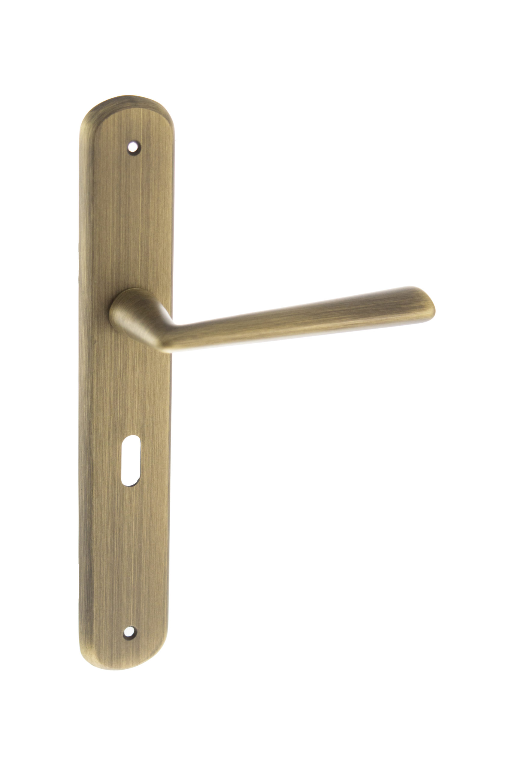 Forme Brigette Solid Brass Key Lever Door Handle on Backplate - Yester Bronze