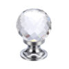 Zoo Hardware Fulton & Bray Clear Facetted Glass Ball Cupboard Knobs (25Mm Or 30Mm), Polished Chrome Base