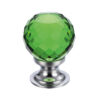 Zoo Hardware Fulton & Bray Green Facetted Glass Ball Cupboard Knobs (25Mm Or 30Mm), Polished Chrome Base